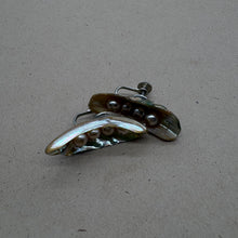 Load image into Gallery viewer, Faux Pearls in Mother of Pearl Pea Pod Screw Ons
