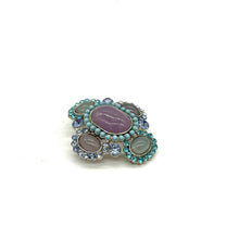 Load image into Gallery viewer, Vintage Cabochon Lucite Rhinestone Brooch/Pendant
