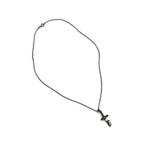 Load image into Gallery viewer, Cross Marcasite and Pearl Necklace w/ Sterling Chain

