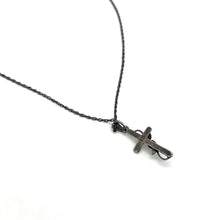 Load image into Gallery viewer, Cross Marcasite and Pearl Necklace w/ Sterling Chain
