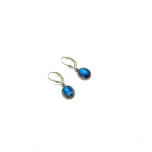 Load image into Gallery viewer, Sterling Blue Glass Earrings
