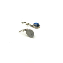 Load image into Gallery viewer, Sterling Blue Glass Earrings
