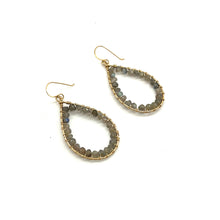 Load image into Gallery viewer, Labradorite Wire Wrapped Earrings
