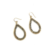 Load image into Gallery viewer, Labradorite Wire Wrapped Earrings
