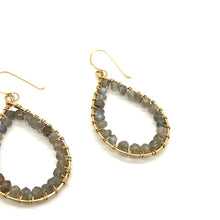Load image into Gallery viewer, Labradorite Wire Wrapped Earrings
