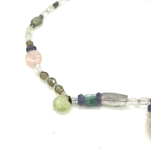 Load image into Gallery viewer, 16" Semi Precious Stone Necklace (pink quartz, peridot, amethyst, quartz)
