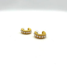 Load image into Gallery viewer, Pearl Hoop Earrings
