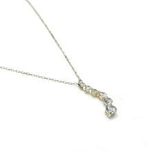 Load image into Gallery viewer, 925 CH SU I8" 1mm Sterling Chain with CZ Pendant
