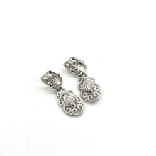 Load image into Gallery viewer, 60's Crown Trifari Silvertone Clip-on Earrings
