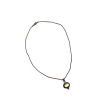Load image into Gallery viewer, 16" 1mm Sterling Snake Chain w/ Green Stone Sterling Pendant
