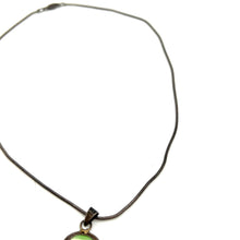 Load image into Gallery viewer, 16" 1mm Sterling Snake Chain w/ Green Stone Sterling Pendant
