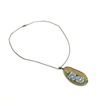 Load image into Gallery viewer, Hand Painted Agate Slab Pendant w/ 18" 1mm Sterling Box Chain
