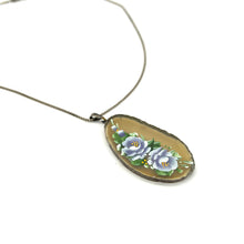 Load image into Gallery viewer, Hand Painted Agate Slab Pendant w/ 18" 1mm Sterling Box Chain
