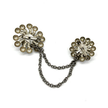 Load image into Gallery viewer, Faux Turquoise Silver-tone Brooch
