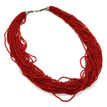 Load image into Gallery viewer, 32&quot; 30-Strand Coral Seed Bead Necklace
