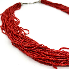 Load image into Gallery viewer, 32&quot; 30-Strand Coral Seed Bead Necklace

