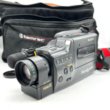 Load image into Gallery viewer, Sony Video 8 Handycam w/ bag, charger, battery, cables etc. (untested)
