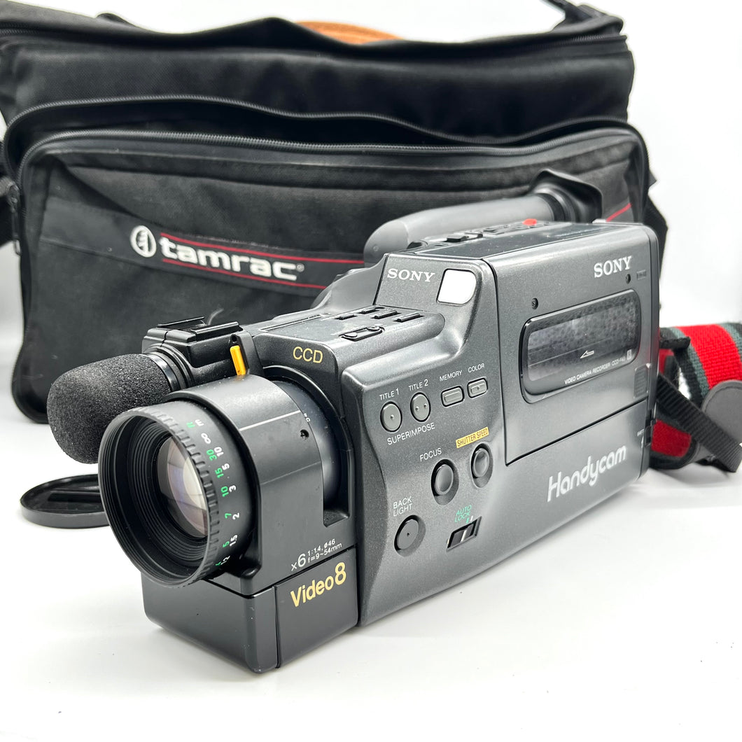 Sony Video 8 Handycam w/ bag, charger, battery, cables etc. (untested)