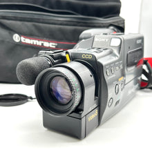 Load image into Gallery viewer, Sony Video 8 Handycam w/ bag, charger, battery, cables etc. (untested)
