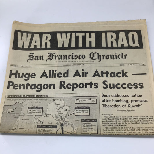 1991 WAR WITH IRAQ Newspaper Dessert Storm
