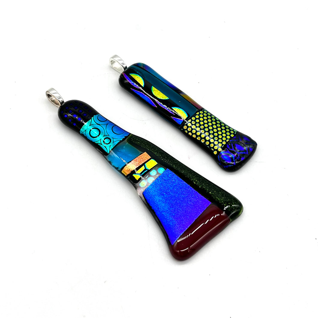 Dichroic Glass Pendants (set of 2)