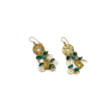 Load image into Gallery viewer, Brass and Malachite Earrings
