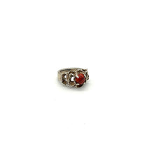 Load image into Gallery viewer, Vintage Sterling Silver &amp; Coral Ring (size 4.5)
