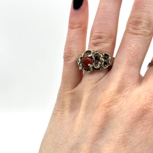 Load image into Gallery viewer, Vintage Sterling Silver &amp; Coral Ring (size 4.5)

