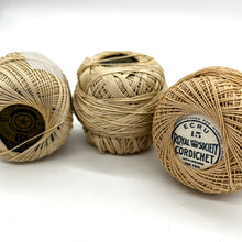 Load image into Gallery viewer, Antique Cotton Crochet Thread (size 15) set of 3
