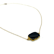Load image into Gallery viewer, Black Freeform Druzy Gold-Filled Necklace
