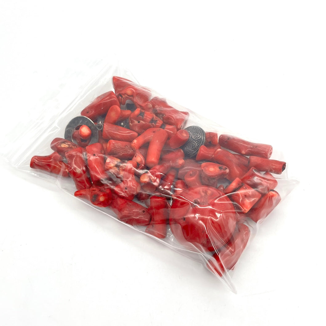 Dyed Red Coral Drilled Beads