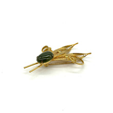 Load image into Gallery viewer, Sorento Sterling and Gold Plated Filigree Pin with Jade
