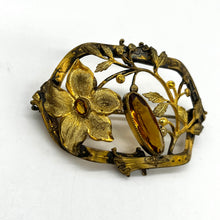 Load image into Gallery viewer, Art Deco Gold Tone Sash Brooch signed GLP
