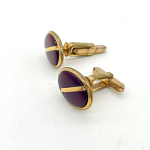 Load image into Gallery viewer, Dark Ruby Glass Cabochon Cuff Links (vintage 1940&#39;s)
