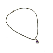 Load image into Gallery viewer, Amethyst Pendant on 18" 2mm 14k Rope Chain
