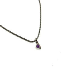 Load image into Gallery viewer, Amethyst Pendant on 18" 2mm 14k Rope Chain
