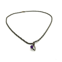 Load image into Gallery viewer, Amethyst Pendant on 18" 2mm 14k Rope Chain
