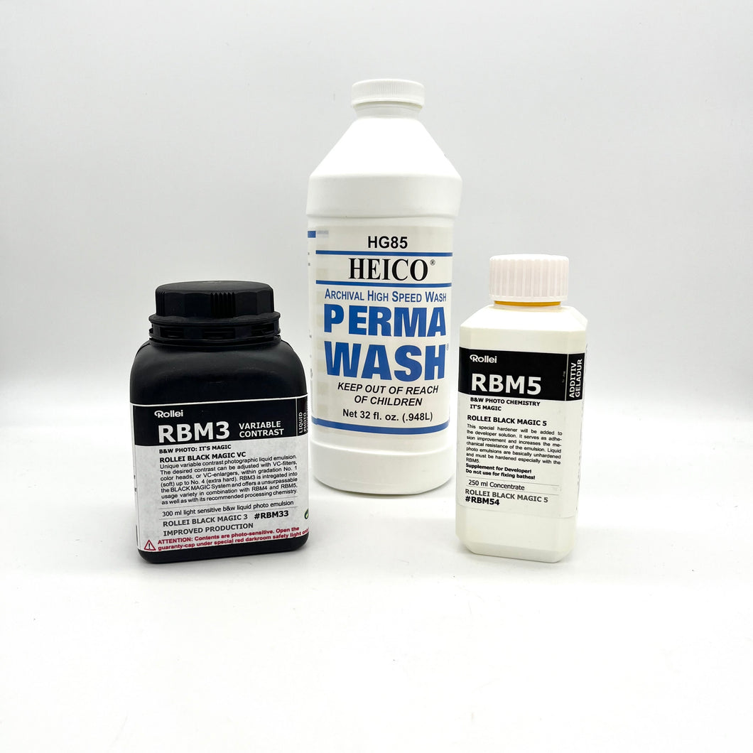 Film Developing Kit with Perma Wash, Variable Contrast, Additiv Geladour