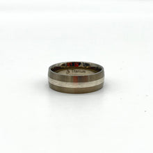 Load image into Gallery viewer, Titanium Ring w/ Sterling Inlay size 10
