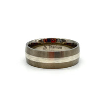 Load image into Gallery viewer, Titanium Ring w/ Sterling Inlay size 10
