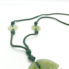 Load image into Gallery viewer, Chinese Hand-Carved Jade Pendant on Silk Necklace
