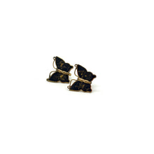 Load image into Gallery viewer, Vintage PR Amita Japan Damascene Butterfly Earrings
