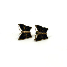 Load image into Gallery viewer, Vintage PR Amita Japan Damascene Butterfly Earrings
