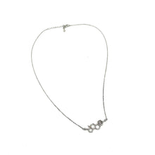 Load image into Gallery viewer, 18" Sterling Estrogen Molecule Necklace
