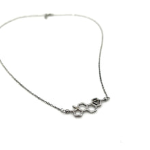 Load image into Gallery viewer, 18" Sterling Estrogen Molecule Necklace
