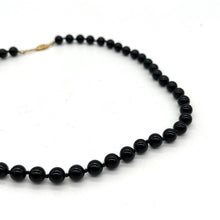 Load image into Gallery viewer, Vintage Black Bead (possibly onyx) Necklace
