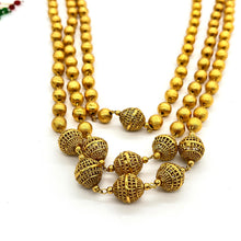 Load image into Gallery viewer, 3-Strand Gold-toned Mala Necklace
