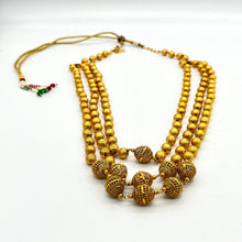 Load image into Gallery viewer, 3-Strand Gold-toned Mala Necklace
