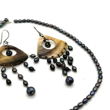 Load image into Gallery viewer, Earring and Necklace Iris Rice Bead Set
