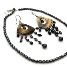 Load image into Gallery viewer, Earring and Necklace Iris Rice Bead Set
